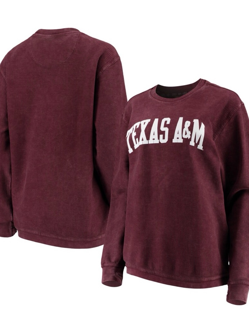 Womens Maroon Texas A&M Comfy Cord Vintage Pullover Sweatshirt